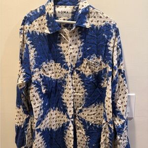 NOMA Blue and White Floral Top